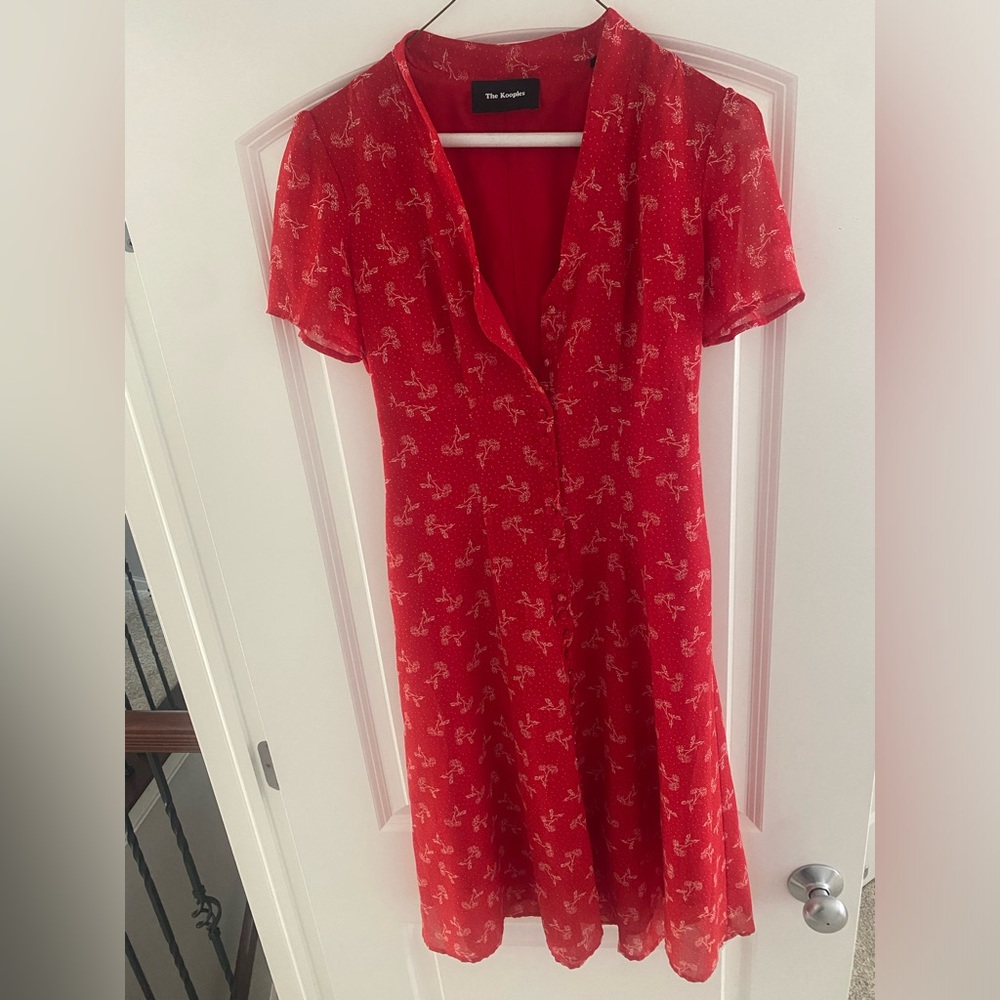 The Kooples Elegant Red Floral Dress size 0